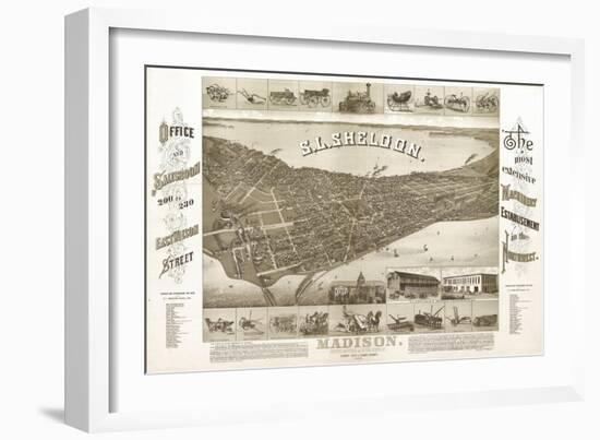 Madison, Wisconsin - Panoramic Map No. 1-Lantern Press-Framed Art Print