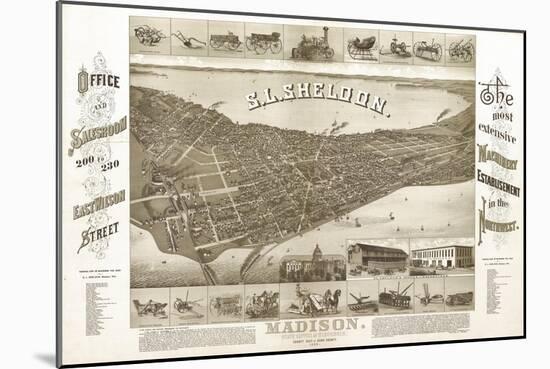 Madison, Wisconsin - Panoramic Map No. 1-Lantern Press-Mounted Art Print