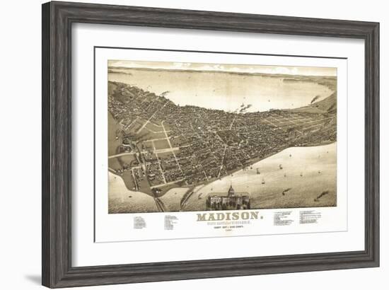 Madison, Wisconsin - Panoramic Map No. 2-Lantern Press-Framed Art Print