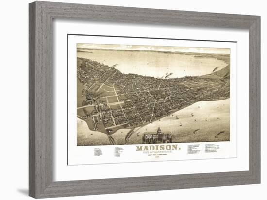 Madison, Wisconsin - Panoramic Map No. 2-Lantern Press-Framed Art Print