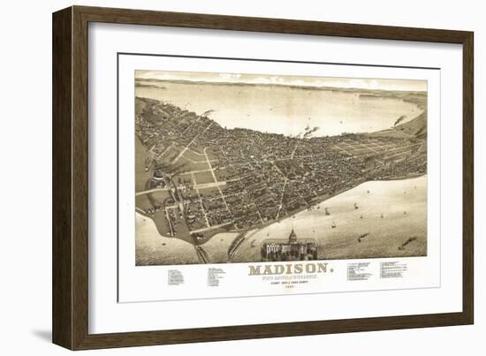 Madison, Wisconsin - Panoramic Map No. 2-Lantern Press-Framed Art Print