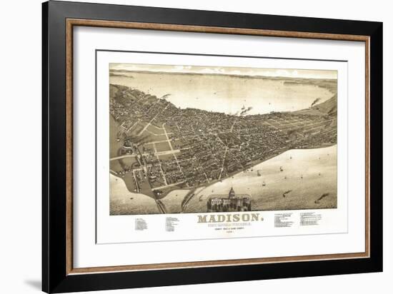 Madison, Wisconsin - Panoramic Map No. 2-Lantern Press-Framed Art Print