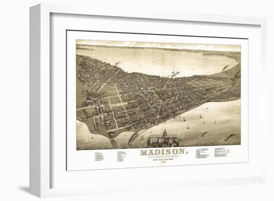 Madison, Wisconsin - Panoramic Map No. 2-Lantern Press-Framed Art Print