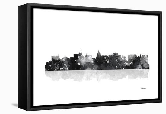 Madison Wisconsin Skyline BG 1-Marlene Watson-Framed Premier Image Canvas