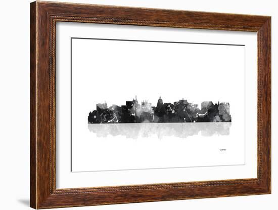 Madison Wisconsin Skyline BG 1-Marlene Watson-Framed Giclee Print