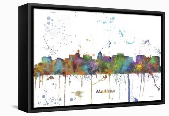Madison Wisconsin Skyline MCLR 1-Marlene Watson-Framed Premier Image Canvas