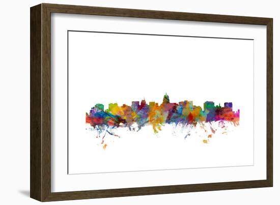 Madison Wisconsin Skyline-Michael Tompsett-Framed Art Print