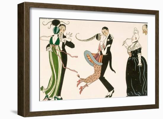 Madness of the Day, Engraved by H. Reidel For Friends of the Journal Des Dames et Des Modes, 1913-Georges Barbier-Framed Giclee Print