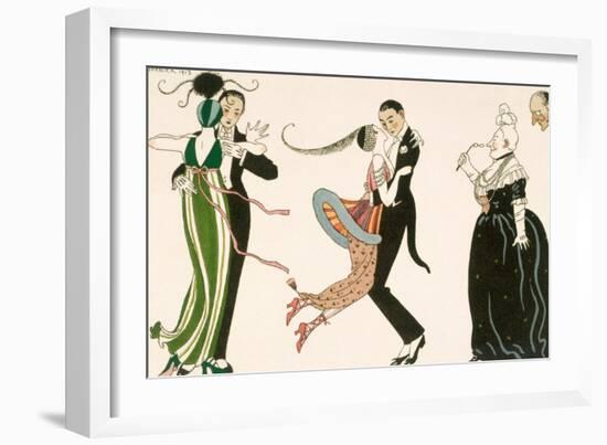 Madness of the Day, Engraved by H. Reidel For Friends of the Journal Des Dames et Des Modes, 1913-Georges Barbier-Framed Giclee Print