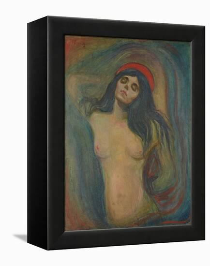 Madonna, 1894, by Edvard Munch, 1863-1944, Norwegian Expressionist painting,-Edvard Munch-Framed Stretched Canvas