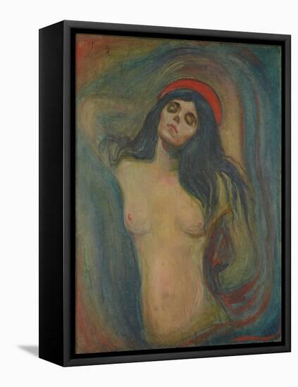 Madonna, 1894, by Edvard Munch, 1863-1944, Norwegian Expressionist painting,-Edvard Munch-Framed Stretched Canvas