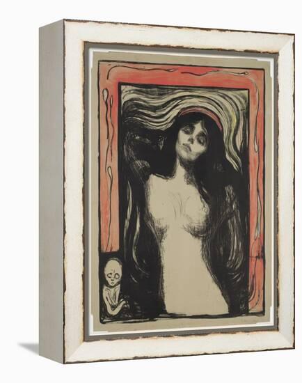 Madonna, 1895 (Colour Litho with Gouache on Paper)-Edvard Munch-Framed Premier Image Canvas