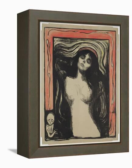 Madonna, 1895 (Colour Litho with Gouache on Paper)-Edvard Munch-Framed Premier Image Canvas