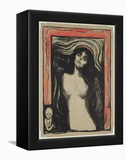 Madonna, 1895 (Colour Litho with Gouache on Paper)-Edvard Munch-Framed Premier Image Canvas