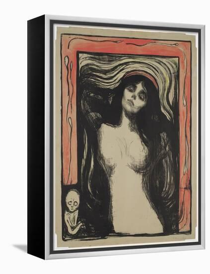 Madonna, 1895 (Colour Litho with Gouache on Paper)-Edvard Munch-Framed Premier Image Canvas
