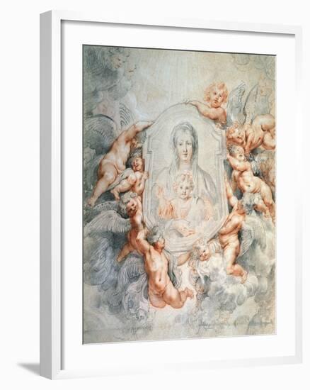 Madonna Adored by Angels (Madonna Della Vallicell), 1608-Peter Paul Rubens-Framed Giclee Print