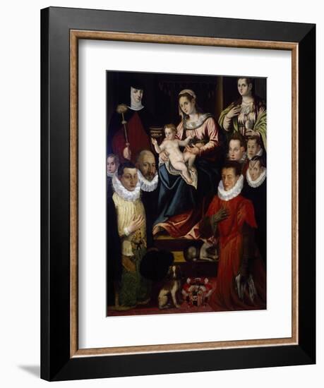 Madonna Adored by St Mary Magdalene, St Brigid and the Cadamosto Family-null-Framed Giclee Print