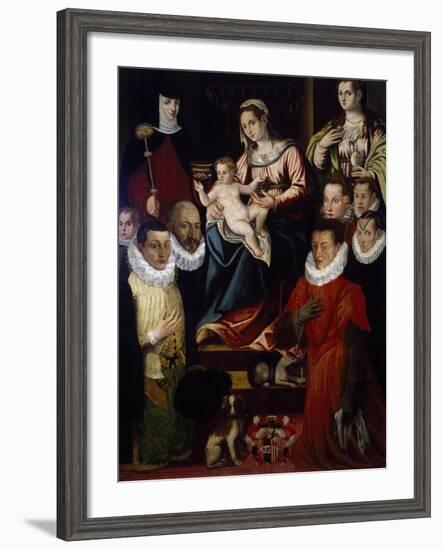 Madonna Adored by St Mary Magdalene, St Brigid and the Cadamosto Family-null-Framed Giclee Print