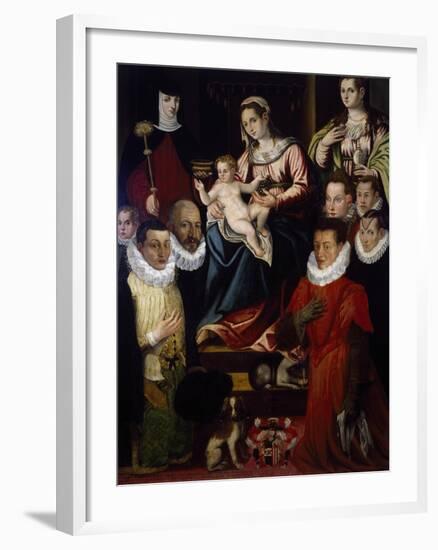 Madonna Adored by St Mary Magdalene, St Brigid and the Cadamosto Family-null-Framed Giclee Print