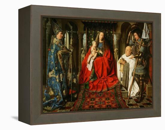 Madonna Adored by the Canonicus Van Der Paele-Jan van Eyck-Framed Premier Image Canvas