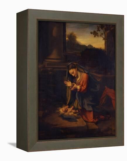 Madonna Adoring the Child, C. 1525-Correggio-Framed Premier Image Canvas