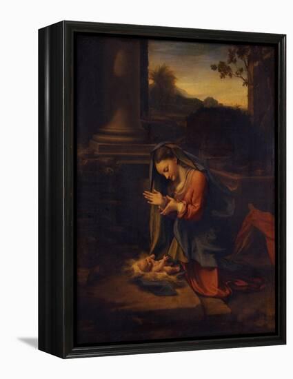 Madonna Adoring the Child, C. 1525-Correggio-Framed Premier Image Canvas