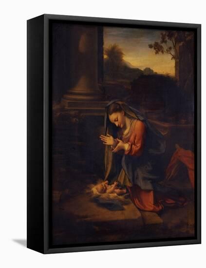 Madonna Adoring the Child, C. 1525-Correggio-Framed Premier Image Canvas