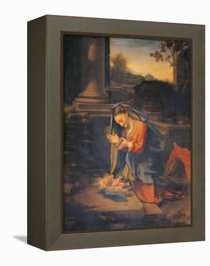 Madonna Adoring the Child-Correggio-Framed Premier Image Canvas