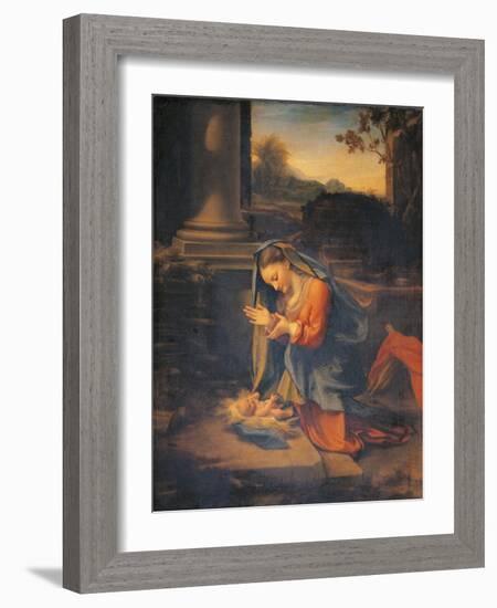 Madonna Adoring the Child-Correggio-Framed Giclee Print