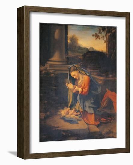 Madonna Adoring the Child-Correggio-Framed Giclee Print