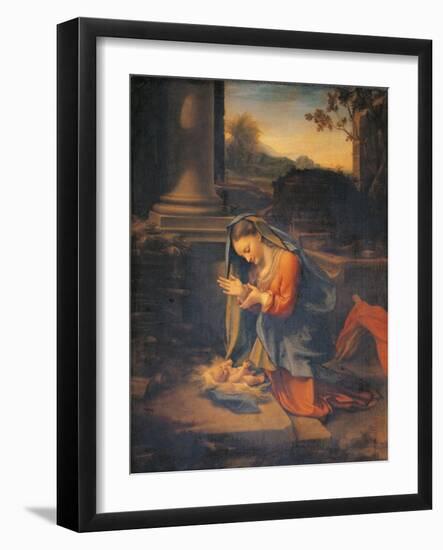 Madonna Adoring the Child-Correggio-Framed Giclee Print