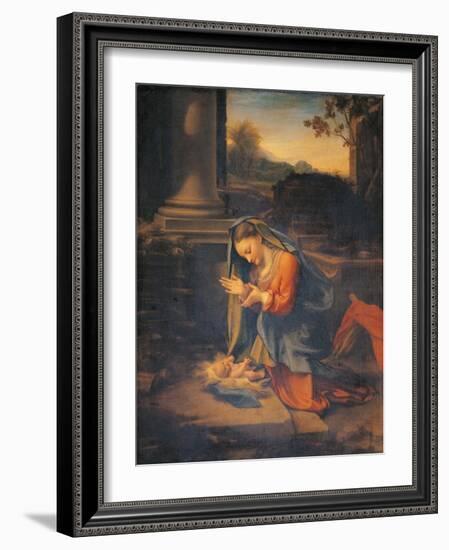 Madonna Adoring the Child-Correggio-Framed Giclee Print