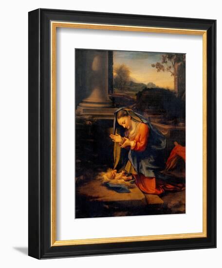 Madonna Adoring the Child-Correggio-Framed Art Print