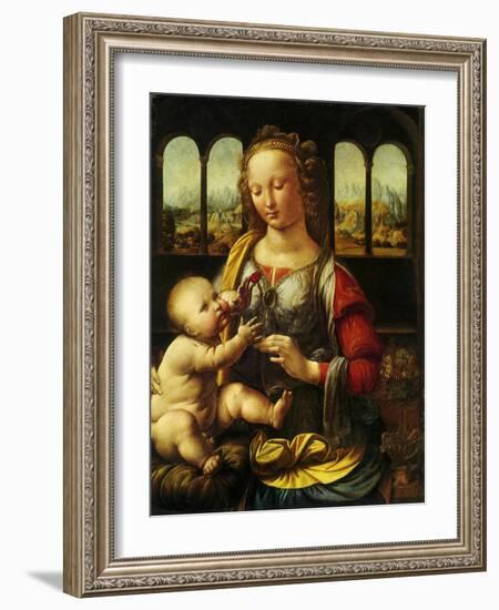 Madonna and Carnation, 1478-Leonardo da Vinci-Framed Giclee Print