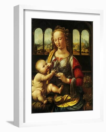 Madonna and Carnation, 1478-Leonardo da Vinci-Framed Giclee Print