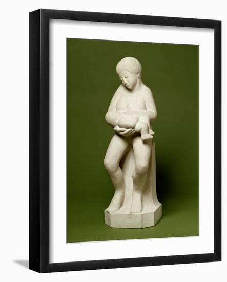 Madonna and Child 2 - Feet Apart, 1910 (Portland Stone)-Eric Gill-Framed Giclee Print