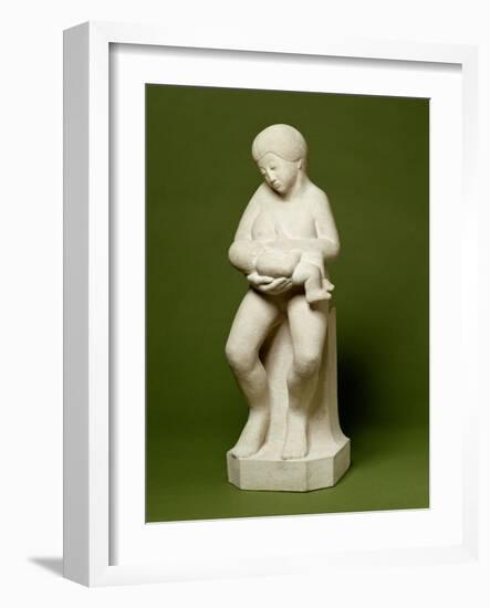 Madonna and Child 2 - Feet Apart, 1910 (Portland Stone)-Eric Gill-Framed Giclee Print