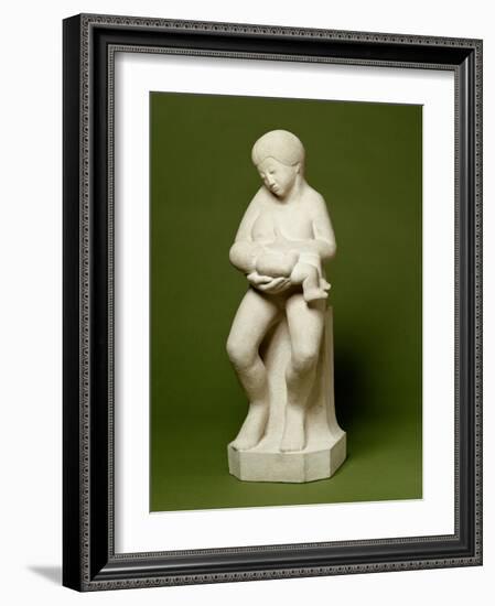 Madonna and Child 2 - Feet Apart, 1910 (Portland Stone)-Eric Gill-Framed Giclee Print