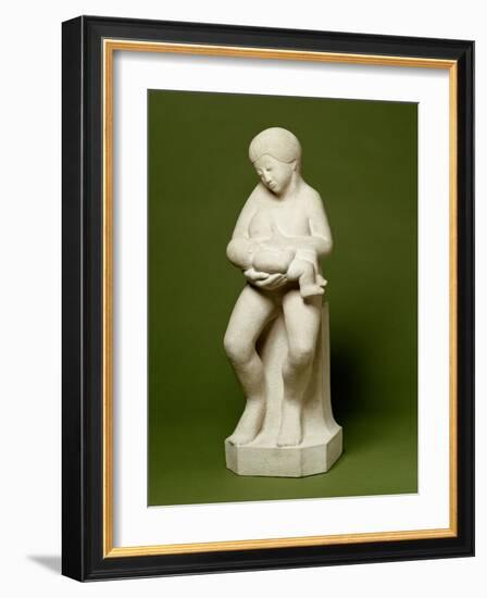 Madonna and Child 2 - Feet Apart, 1910 (Portland Stone)-Eric Gill-Framed Giclee Print