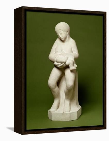 Madonna and Child 2 - Feet Apart, 1910 (Portland Stone)-Eric Gill-Framed Premier Image Canvas