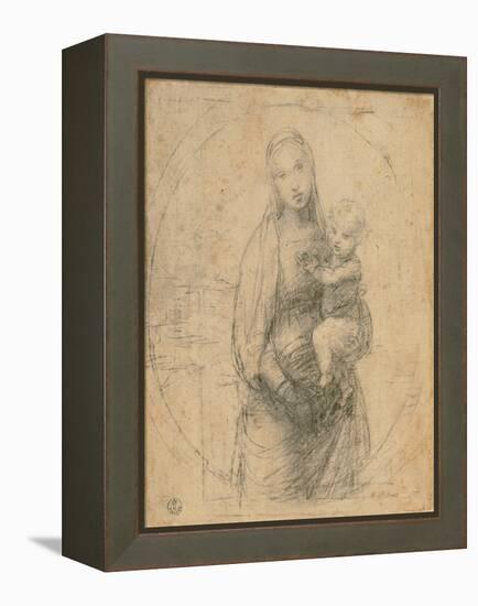 Madonna and Child at Two Thirds Figure-Sanzio Raffaello-Framed Premier Image Canvas