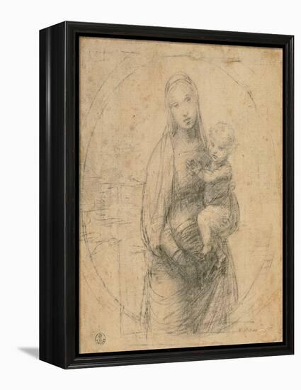 Madonna and Child at Two Thirds Figure-Sanzio Raffaello-Framed Premier Image Canvas