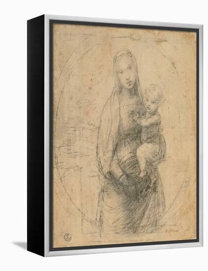 Madonna and Child at Two Thirds Figure-Sanzio Raffaello-Framed Premier Image Canvas