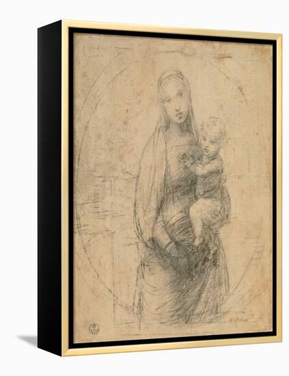 Madonna and Child at Two Thirds Figure-Sanzio Raffaello-Framed Premier Image Canvas