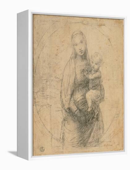 Madonna and Child at Two Thirds Figure-Sanzio Raffaello-Framed Premier Image Canvas