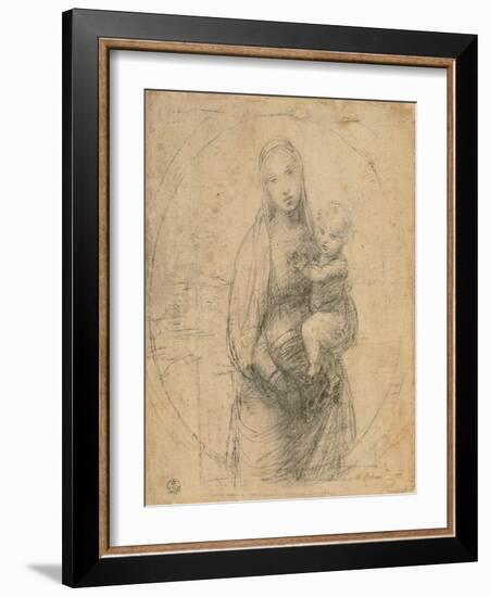 Madonna and Child at Two Thirds Figure-Sanzio Raffaello-Framed Giclee Print