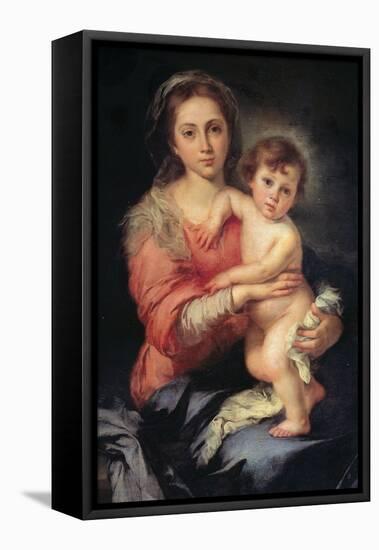 Madonna and Child, Bartolomo Esteban Murillo, 1650-1655, Palazzo Pitti, Florence, Italy-Bartolomo Esteban Murillo-Framed Stretched Canvas
