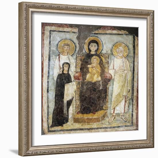 Madonna and Child Between Saints Felix and Adautto and Donor Turtura-null-Framed Giclee Print