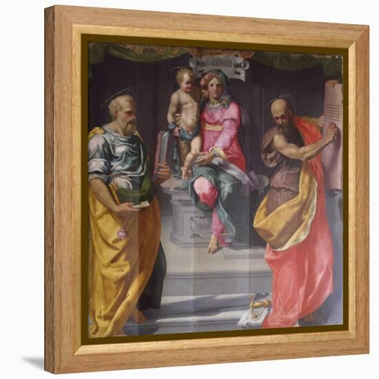 Madonna and Child Between Saints Peter and Paul-Daniele Da Volterra-Framed Premier Image Canvas