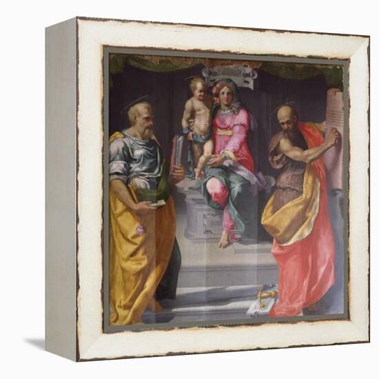 Madonna and Child Between Saints Peter and Paul-Daniele Da Volterra-Framed Premier Image Canvas